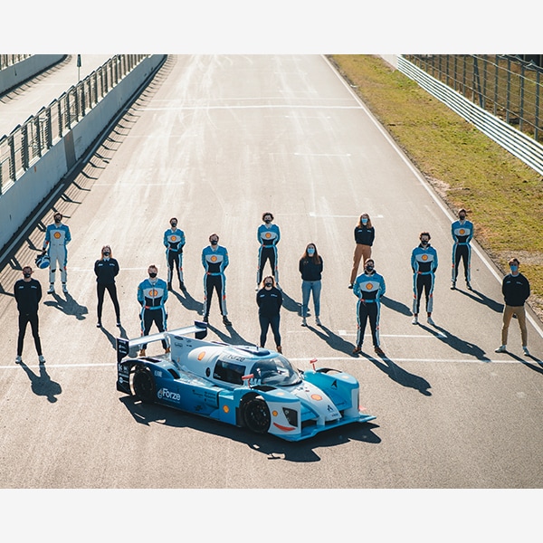 Forze electric racing car and team
