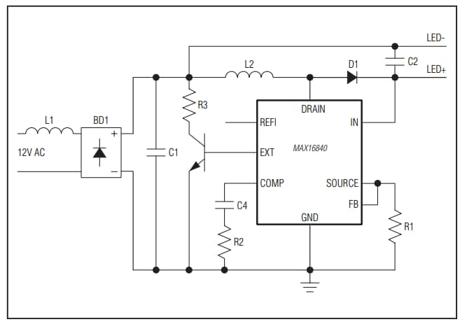 Analog Devices / Maxim Integrated MAX16840 LED Driver with Integrated MOSFET