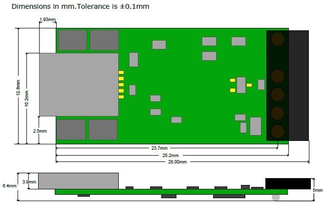 Mechanical Drawing - FTDI Chip VNC2 Debug Module