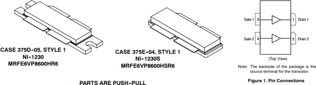 Mechanical Drawing - NXP Semiconductors MRFE6VP61K25H RF Power LDMOS Transistor