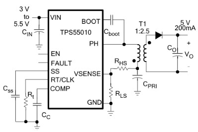 Block Diagram - Texas Instruments TPS55010EVM-009 Evaluation Module