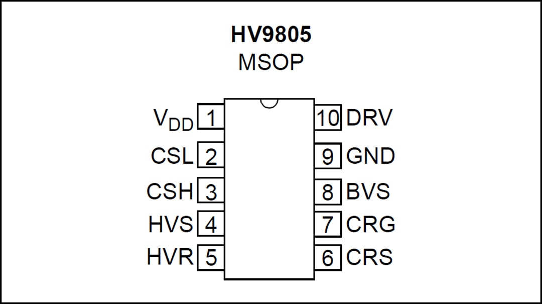 Microchip Technology HV9805 High Voltage LED Driver