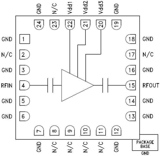 Block Diagram - Analog Devices Inc. HMC751LC4 SMT PHEMT Low Noise Amplifiers