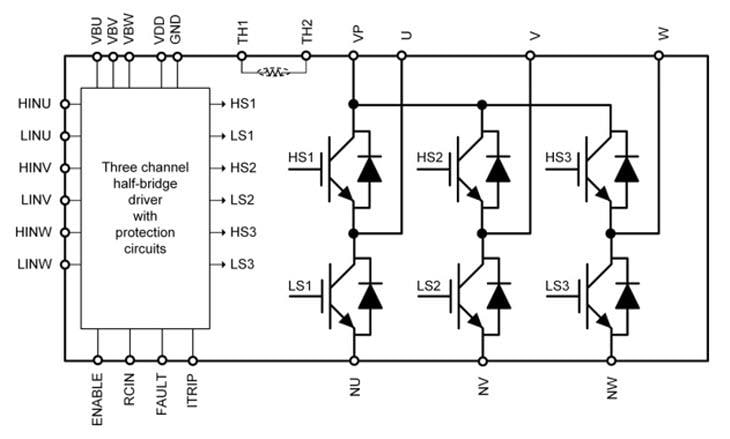 Block Diagram - onsemi 600V Compact Intelligent Power Modules
