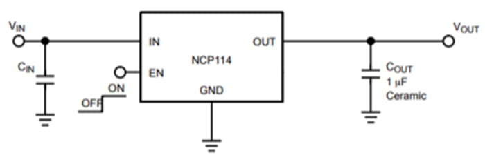 onsemi NCP114 300mA CMOS Low Dropout Regulators
