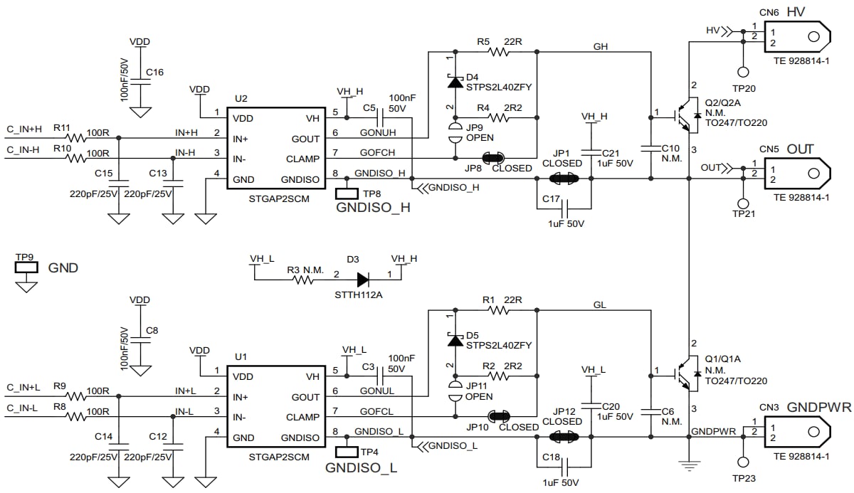 Schematic - STMicroelectronics EVALSTGAP2SCM Demonstration Board