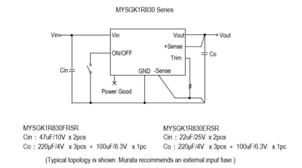 Application Circuit Diagram - Murata Electronics MYSGK1R830 DC-DC Converter