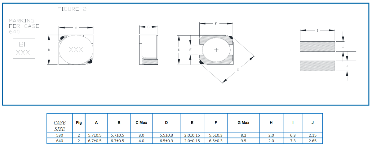 Mechanical Drawing - BI Technologies / TT Electronics HA66 Shielded Surface Mount Inductors