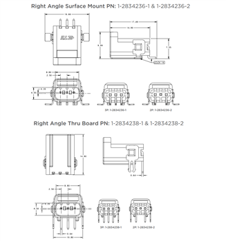 Mechanical Drawing - TE Connectivity SlimSeal Lighting Connectors