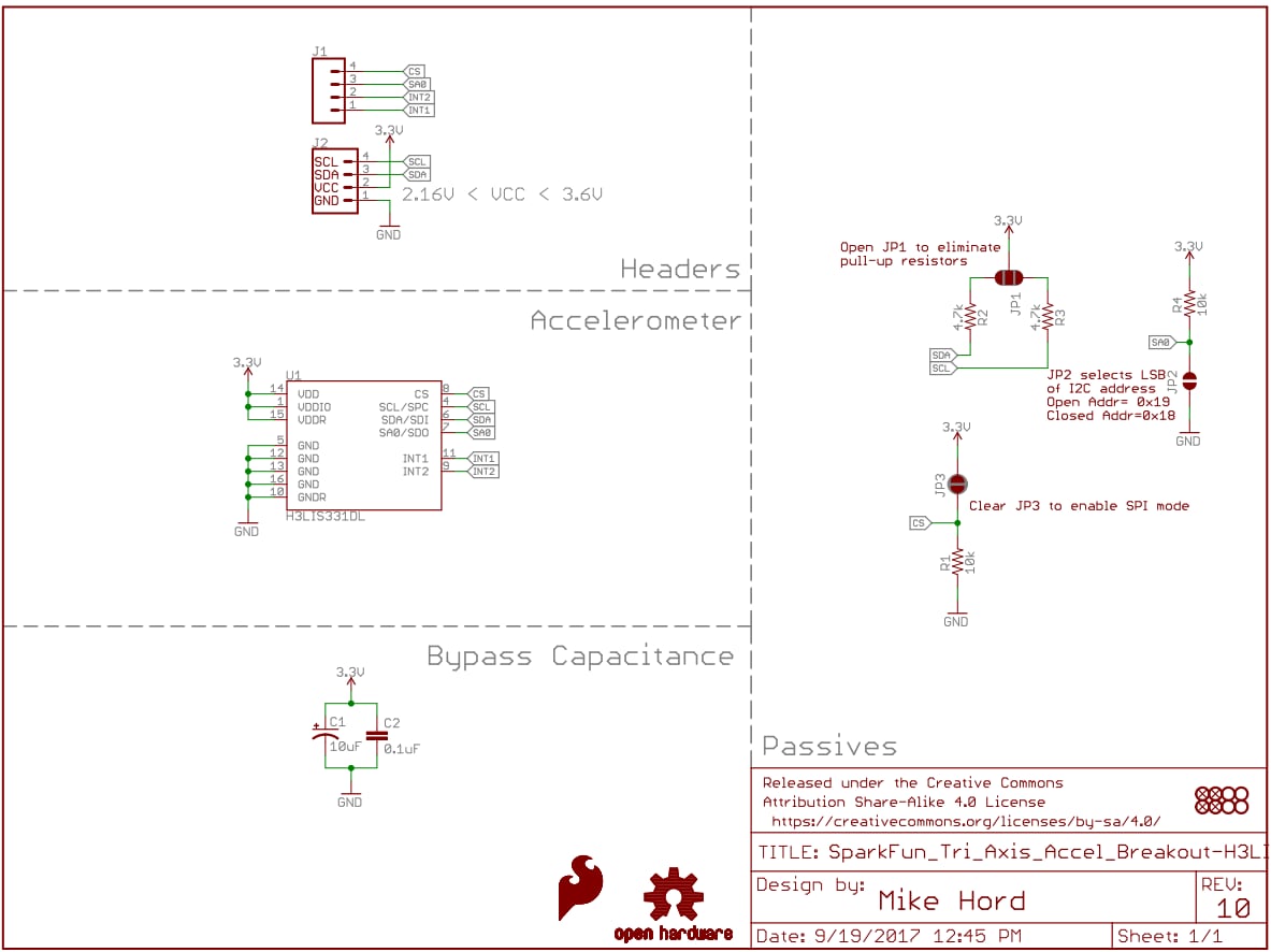 Schematic - SparkFun Triple Axis Accelerometer Breakout Board