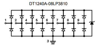 Schematic - Diodes Incorporated DT1240A TVS Diode Arrays