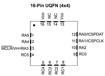 Mechanical Drawing - Microchip Technology PIC16(L)F18426/46 Low Pin Count MCUs