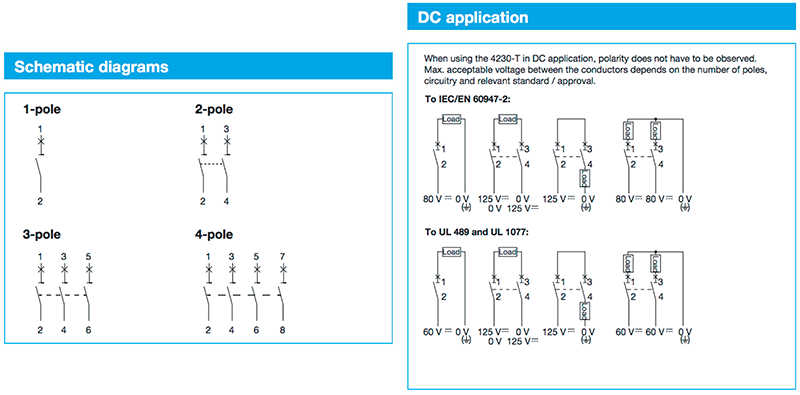 Schematic - E-T-A Circuit Breakers 4230-T Thermal-Magnetic Miniature Circuit Breakers
