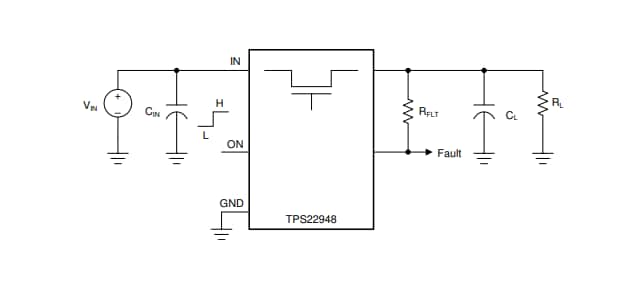 Schematic - Texas Instruments TPS22948 Load Switches