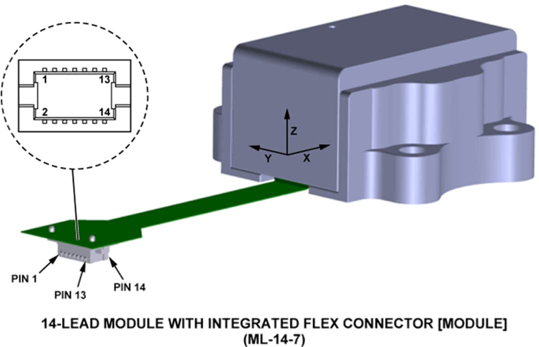 Mechanical Drawing - Analog Devices Inc. ADcmXL3021 Triaxial Vibration Sensor