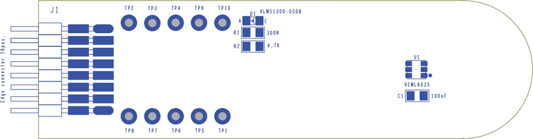 Mechanical Drawing - Vishay VEML6035-SB Sensor Board