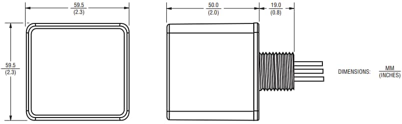 Mechanical Drawing - Bourns 1202 Hardwired AC Hybrid Surge Protection Devices