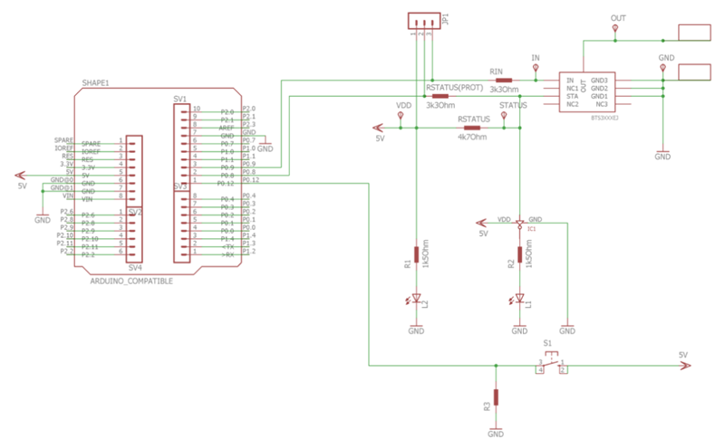 Schematic - Infineon Technologies BTS3080EJ Demonstration Board