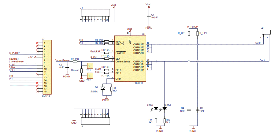 Schematic - STMicroelectronics VND7E025AJ Evaluation Board