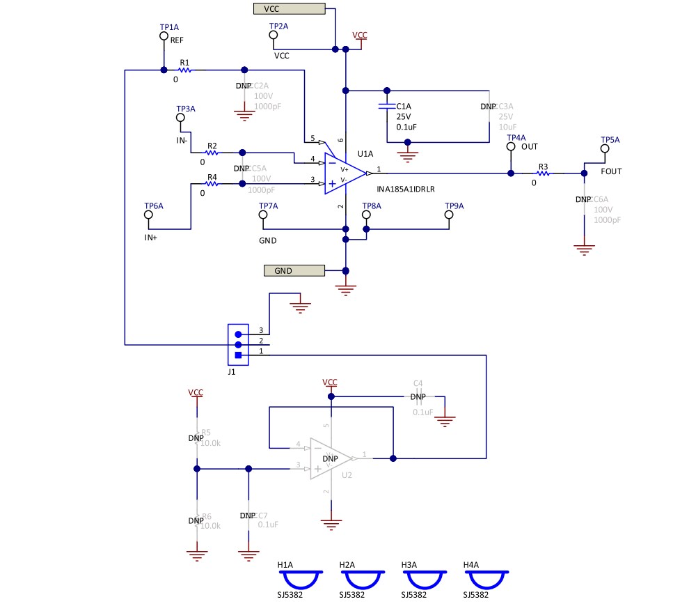 Schematic - Texas Instruments INA185EVM Evaluation Module