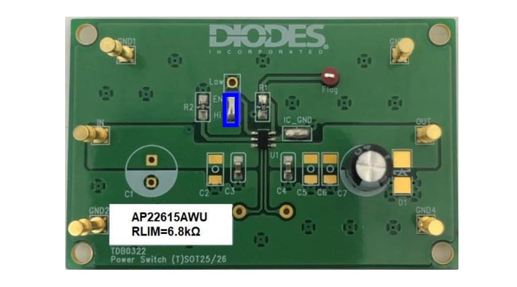 Diodes Incorporated AP22615AWU-EVM Evaluation Module