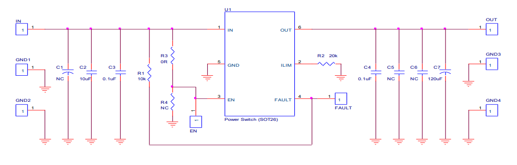 Schematic - Diodes Incorporated AP22653W6-EVM Evaluation Module