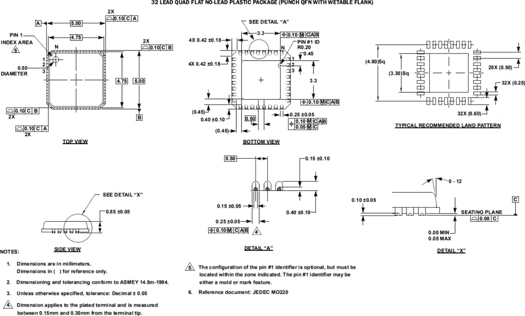 Mechanical Drawing - Renesas Electronics ISL78263 Cold Crank Boost & Buck Controller