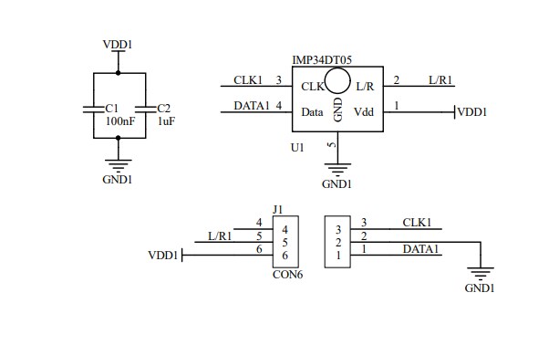 Schematic - STMicroelectronics STEVAL-MIC003V1 Daughterboard