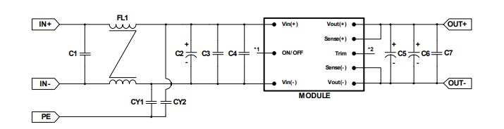 Application Circuit Diagram - Delta Electronics E35SE 150W Eighth-Brick DC/DC Power Modules
