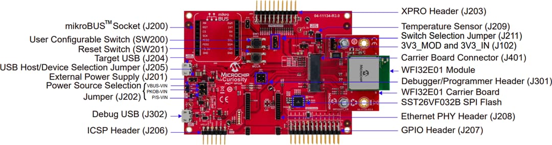 Microchip Technology PIC32 WFI32E Curiosity Board (EV12F11A)