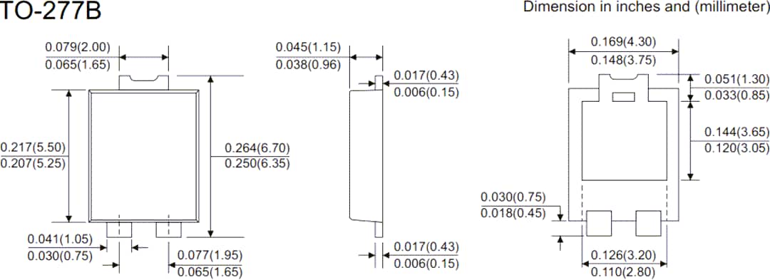 Mechanical Drawing - Comchip Technology CDBHAx Schottky Barrier Rectifiers