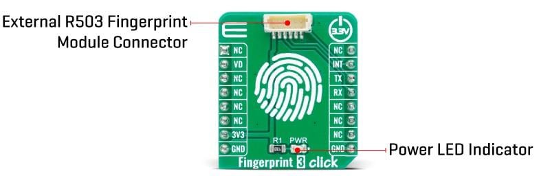 Block Diagram - Mikroe Fingerprint 3 Click