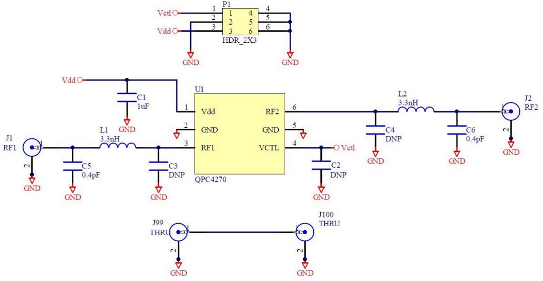 Schematic - Qorvo QPC4270PCK Evaluation Board