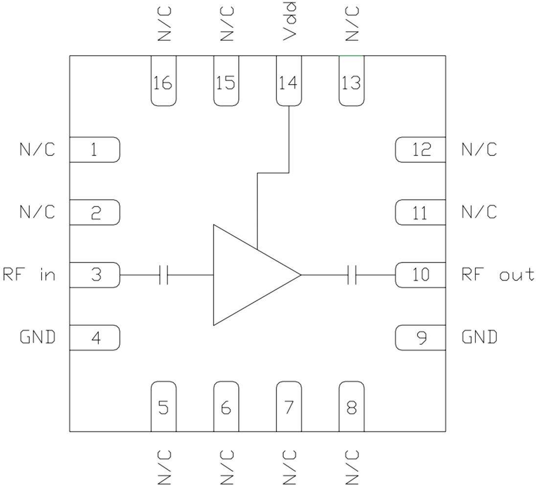 Block Diagram - Qorvo CMD328K3 6-18GHz Low Noise Amplifier