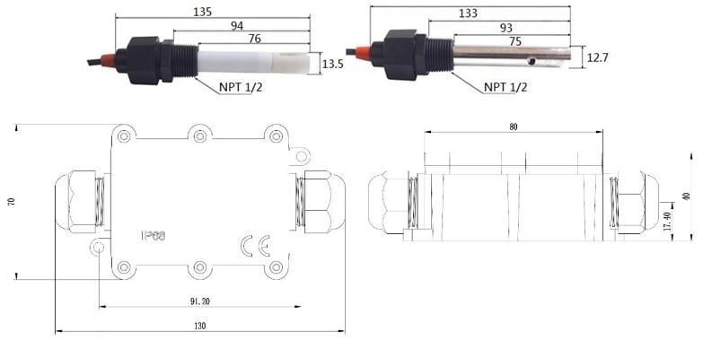 Mechanical Drawing - Seeed Studio Industrial ECTDS Sensor
