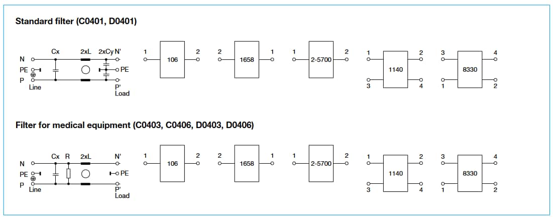 Schematic - E-T-A Circuit Breakers XR38 Appliance Inlet Modules
