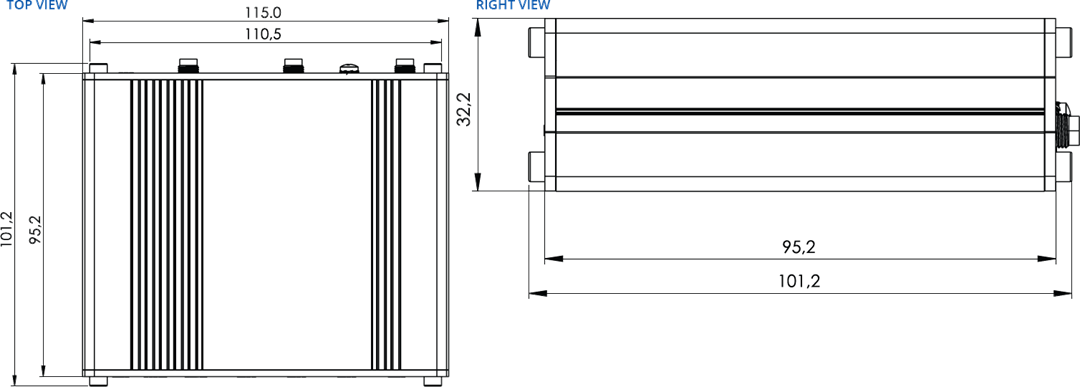 Mechanical Drawing - Teltonika RUTX10 Enterprise Router