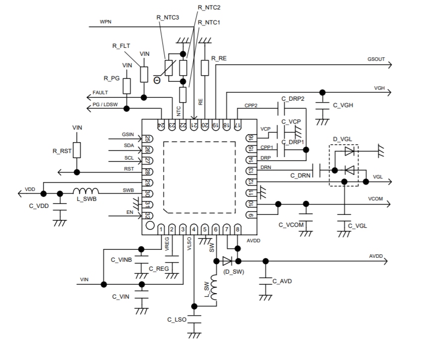 Application Circuit Diagram - ROHM Semiconductor BM81810MUF-ME2 Power Management IC