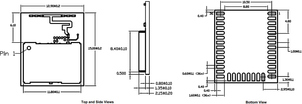 Mechanical Drawing - Silicon Labs BGM240P Modules