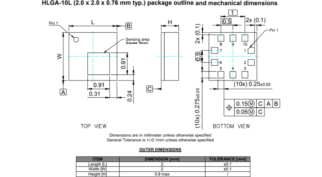 STMicroelectronics LPS22CH High-Performance MEMS Nano Pressure Sensor