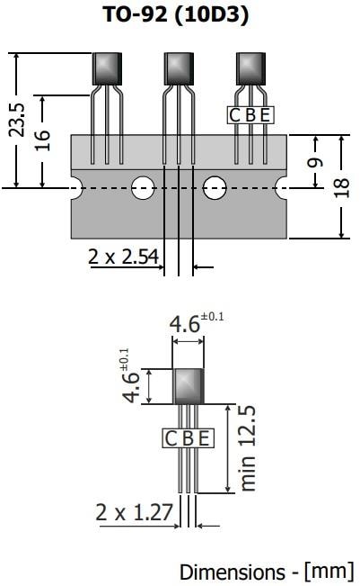 Mechanical Drawing - Diotec Semiconductor BCx Bipolar Transistors