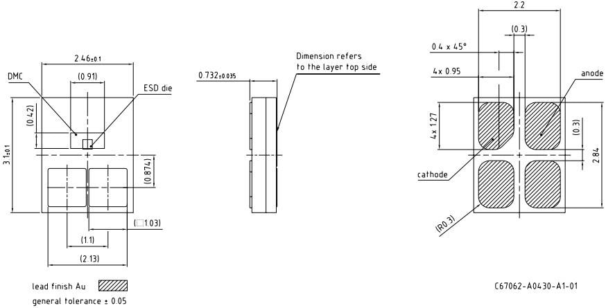 Mechanical Drawing - ams OSRAM OSLON® Compact PL KW2 CFLNM3.TK High-Power LED