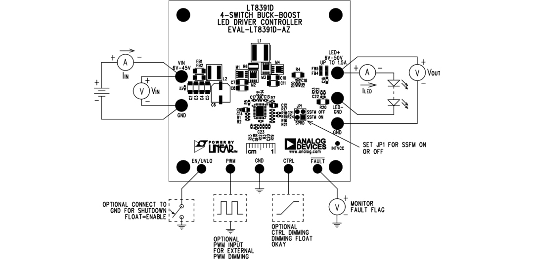 Mechanical Drawing - Analog Devices Inc. LT8391D Evaluation Board (EVAL-LT8391D-AZ)