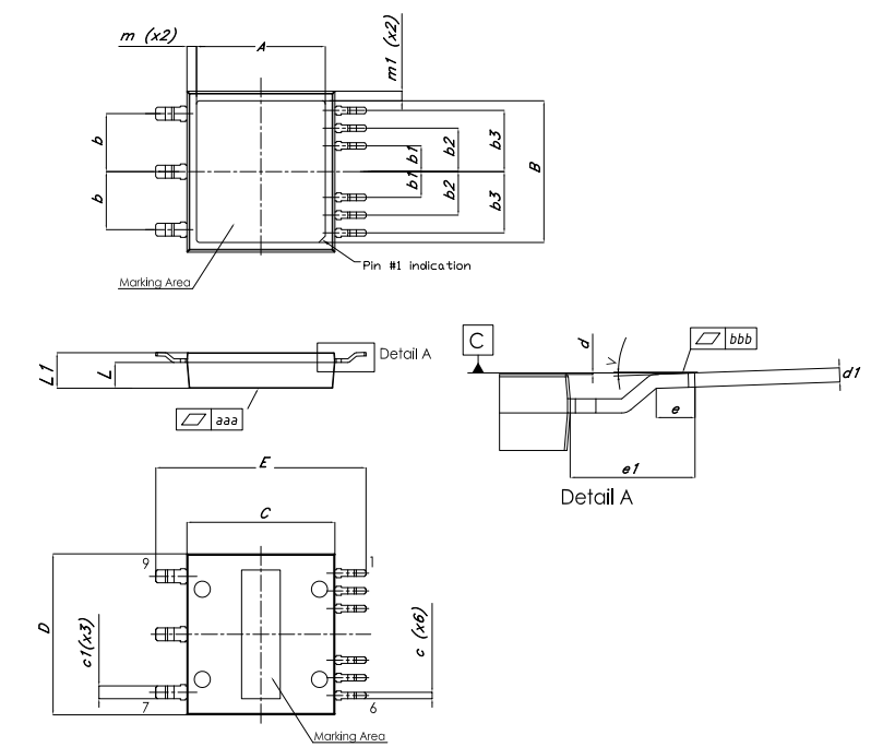Mechanical Drawing - STMicroelectronics SH63N65DM6AG Power MOSFET