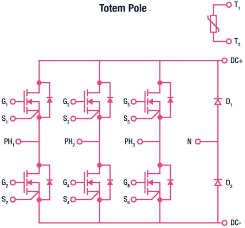 Application Circuit Diagram - STMicroelectronics M1TP80M12W2-2LA ACEPACK DMT‑32 SiC Power Module