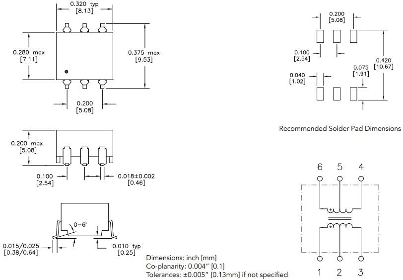 Mechanical Drawing - HALO Electronics Power Line Communications Modules