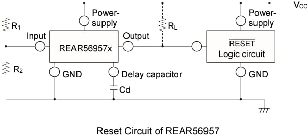 Application Circuit Diagram - Renesas Electronics REAR5695x Supervisory Circuit ICs