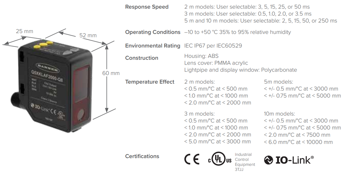Banner Engineering Q5X Photoelectric Sensors