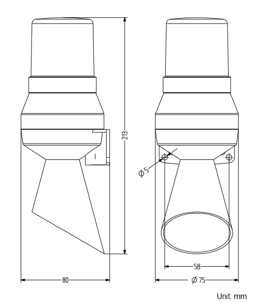 Mechanical Drawing - Auer Signal KLL Mini Horn Signal Beacons