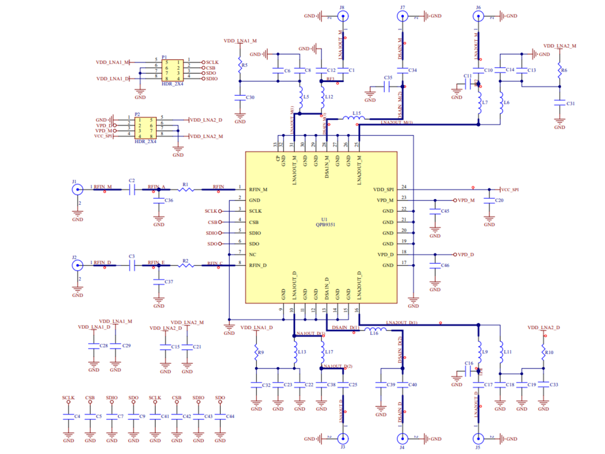 Schematic - Qorvo QPB9351EVB Evaluation Board